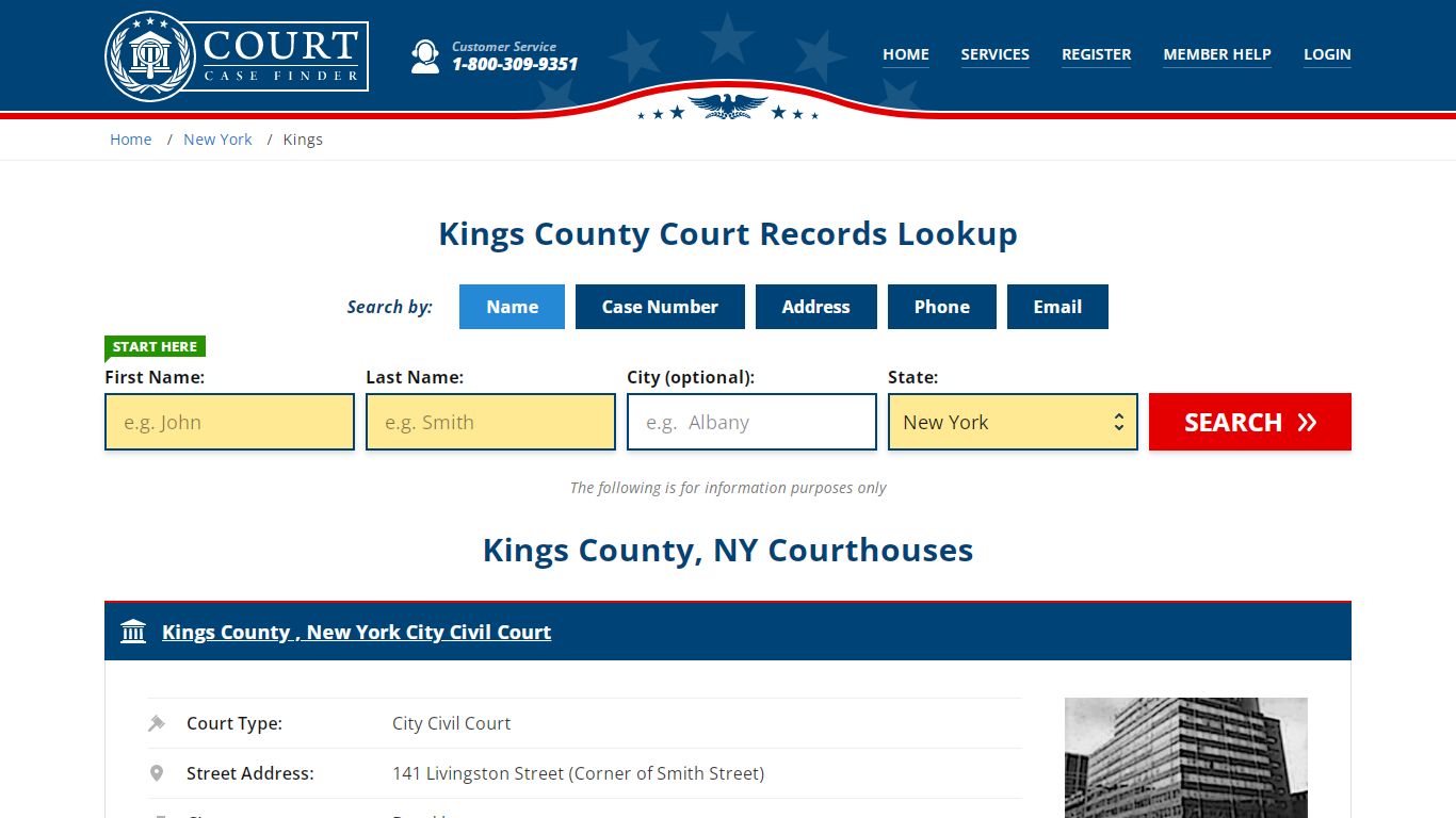 Kings County Court Records | NY Case Lookup - CourtCaseFinder.com